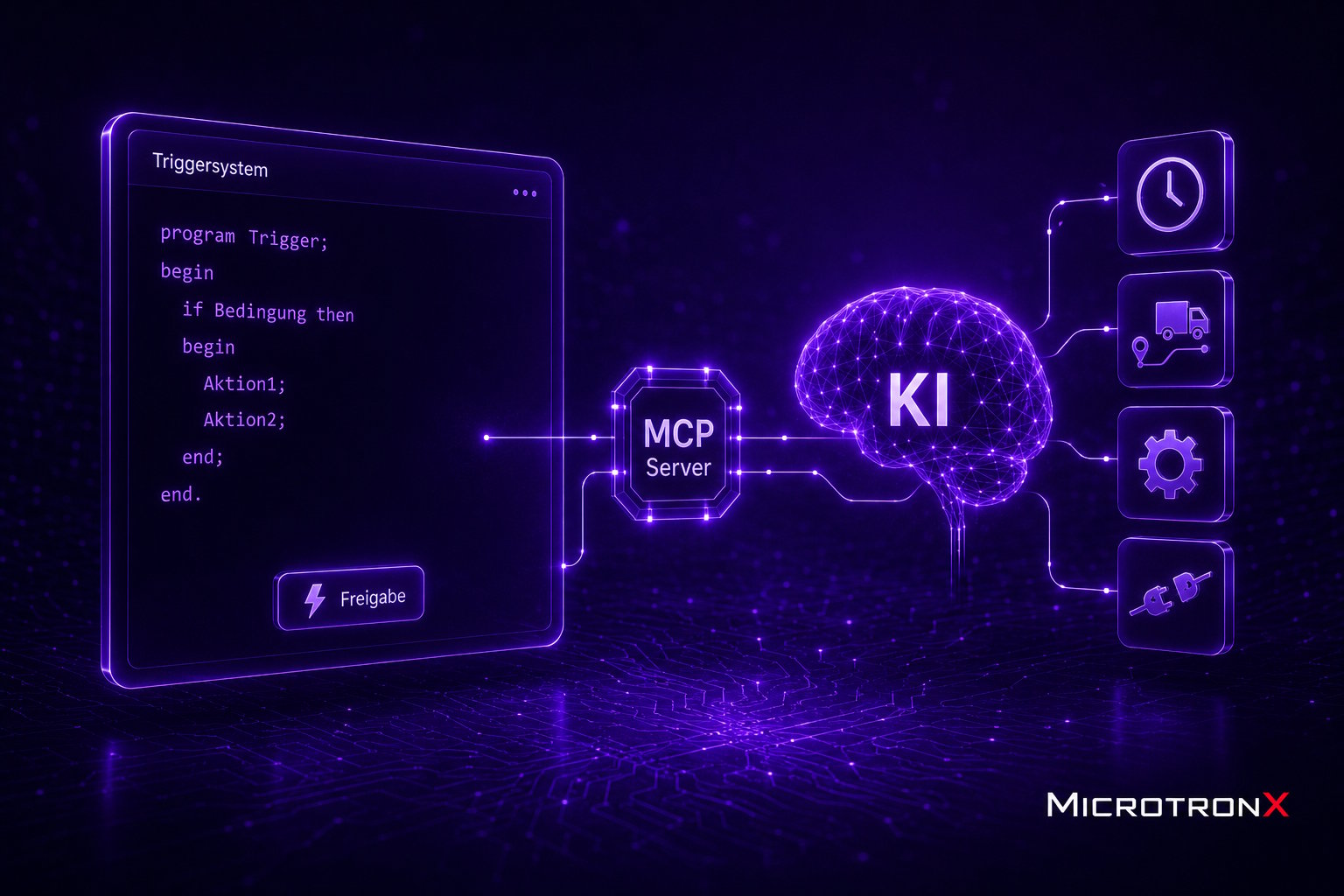 KI schreibt einen Trigger im MicrotronX Triggersystem über den MCP-Server
